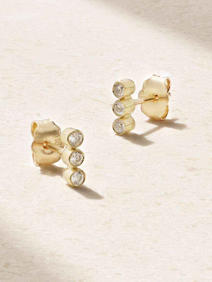 Jennifer Meyer 18-karat Gold Diamond Earrings