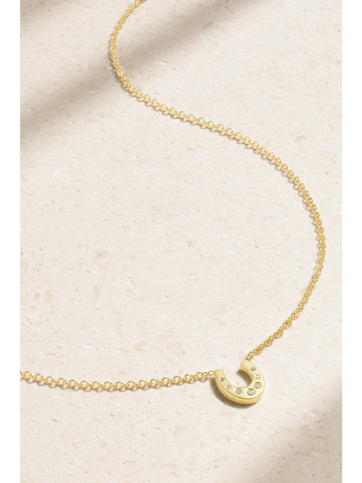 Jennifer Meyer Mini Horseshoe 18-karat Gold Diamond Necklace