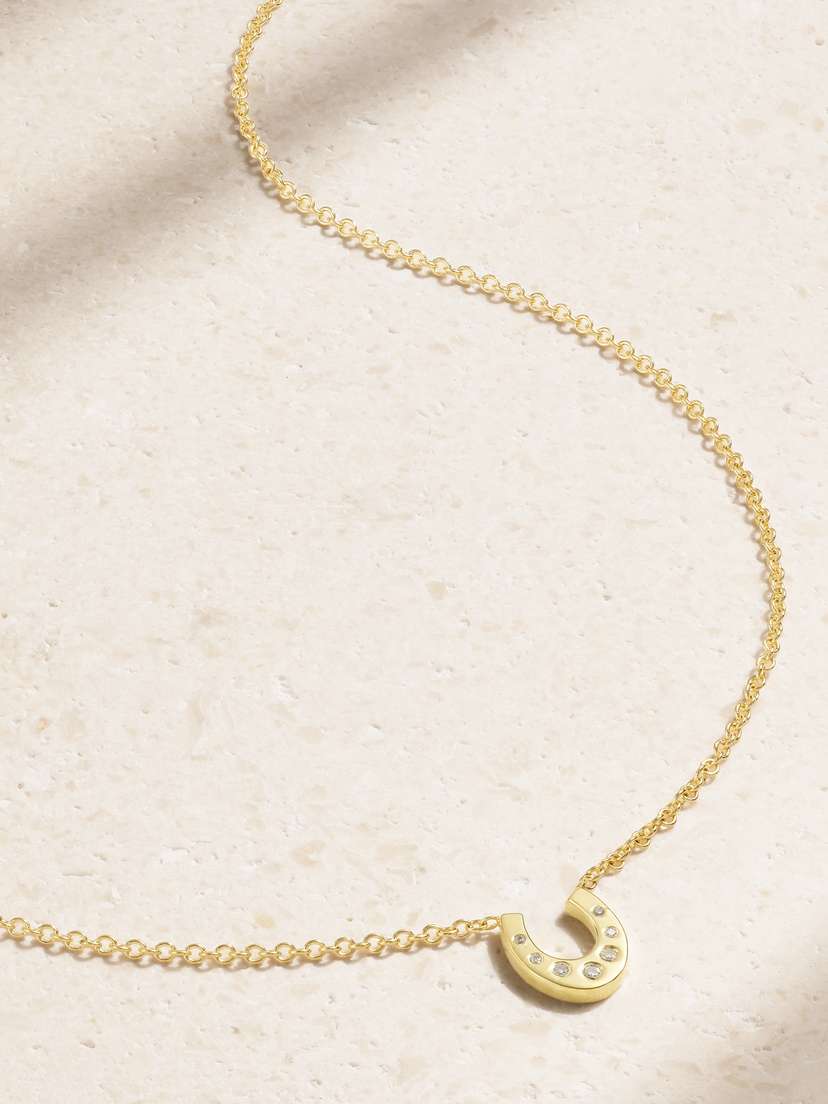 Jennifer Meyer Mini Horseshoe 18-karat Gold Diamond Necklace