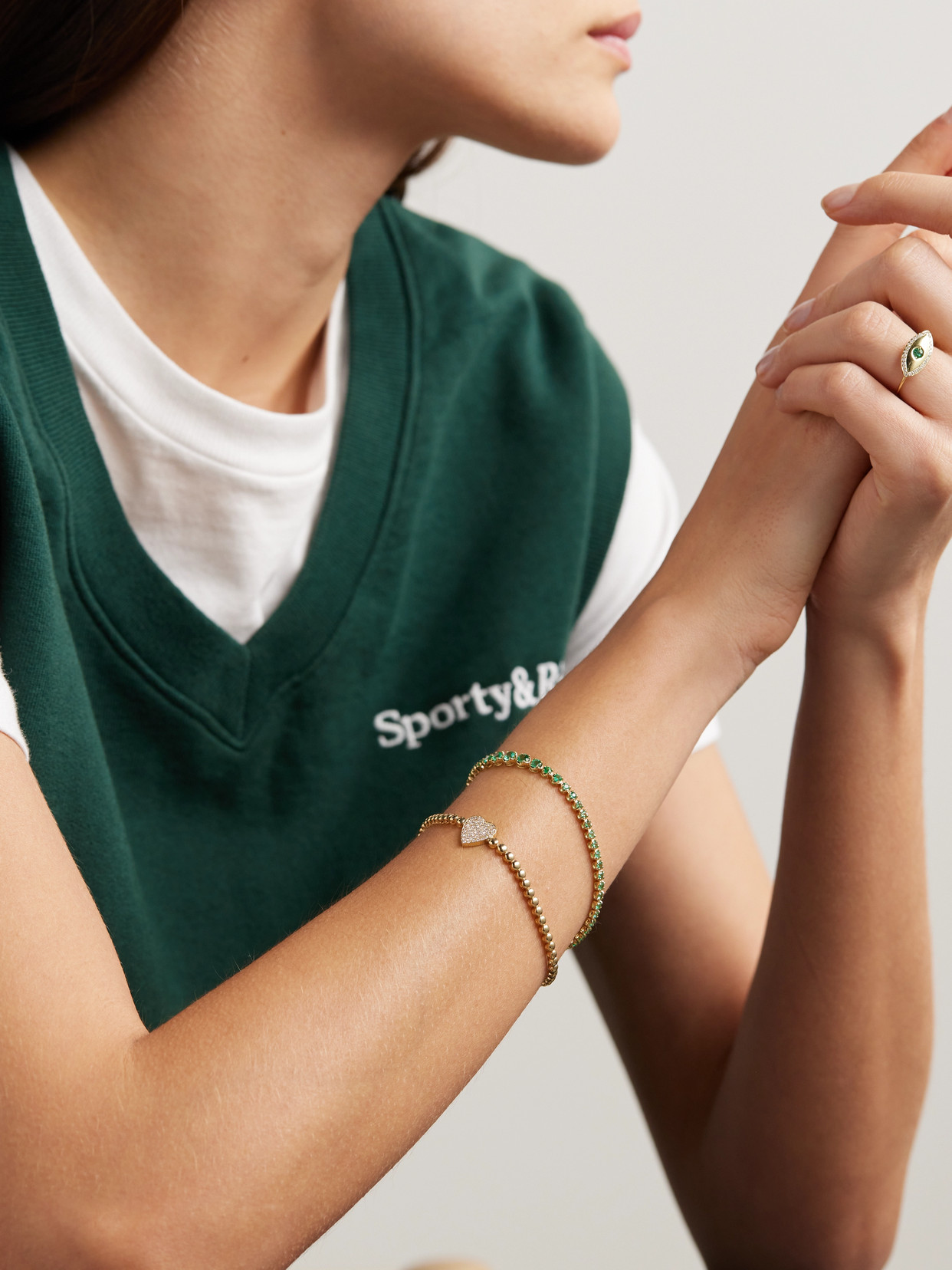 Jennifer Meyer 18-karat Gold Emerald Tennis Bracelet In Gold