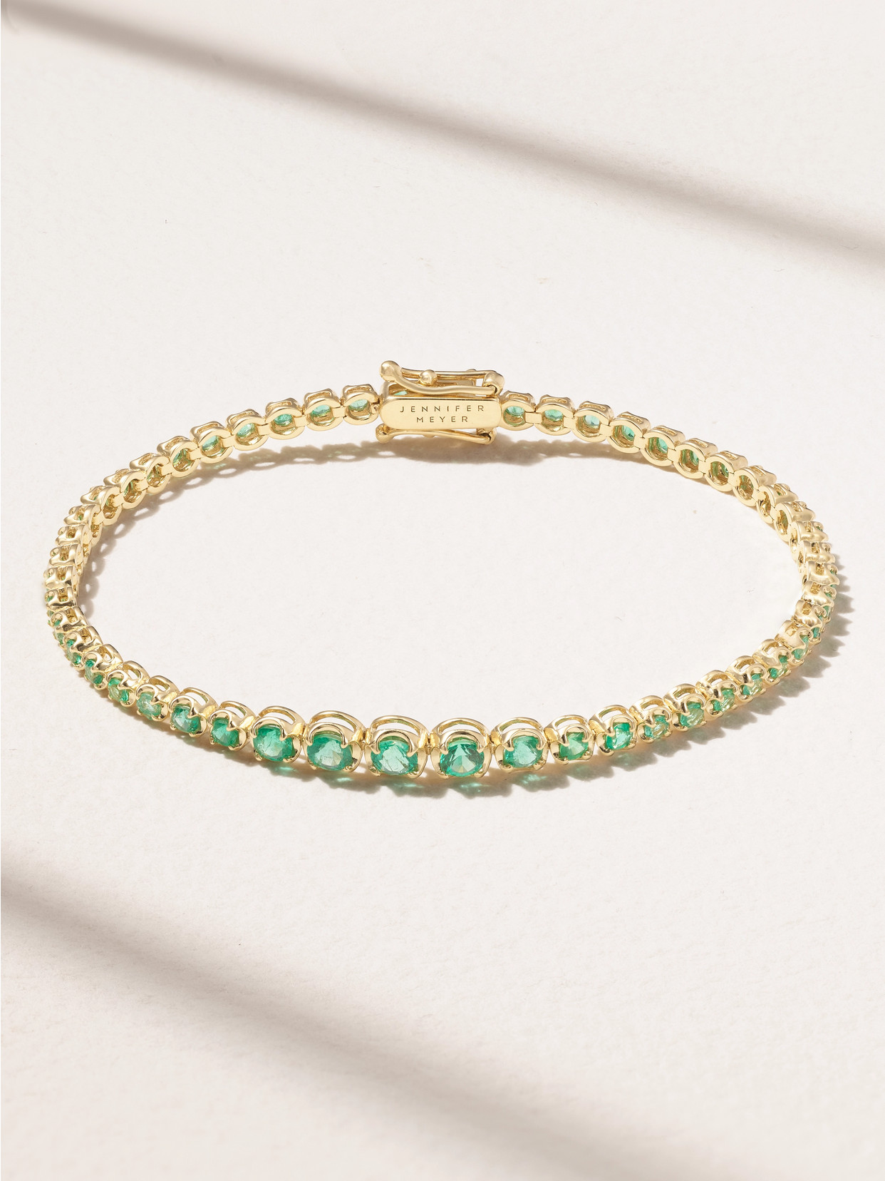 Jennifer Meyer 18-karat Gold Emerald Tennis Bracelet