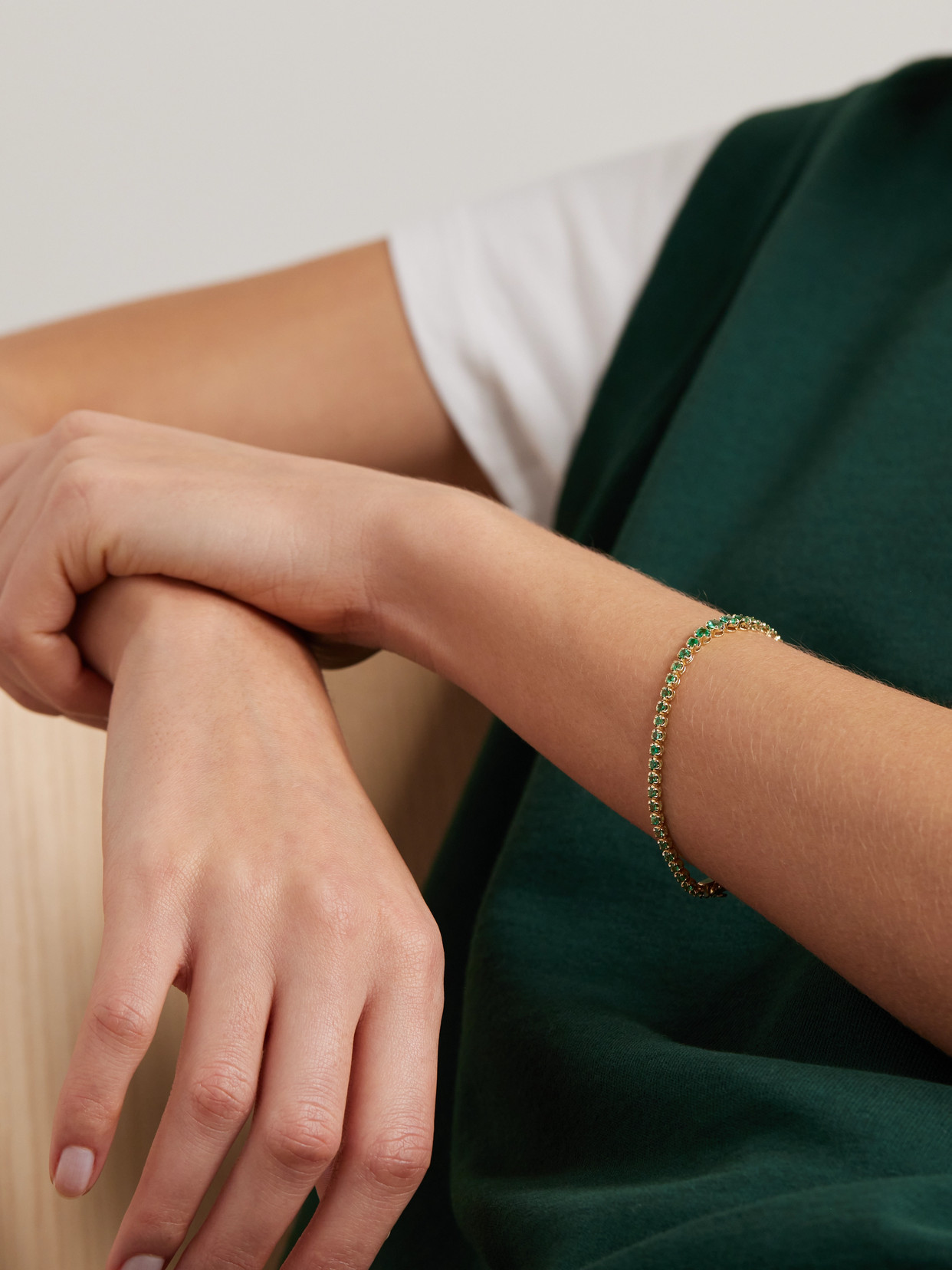 Jennifer Meyer 18-karat Gold Emerald Tennis Bracelet In Gold