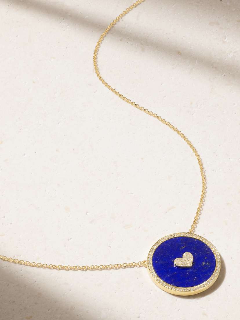Jennifer Meyer 14-karat Gold, Lapis Lazuli And Diamond Necklace