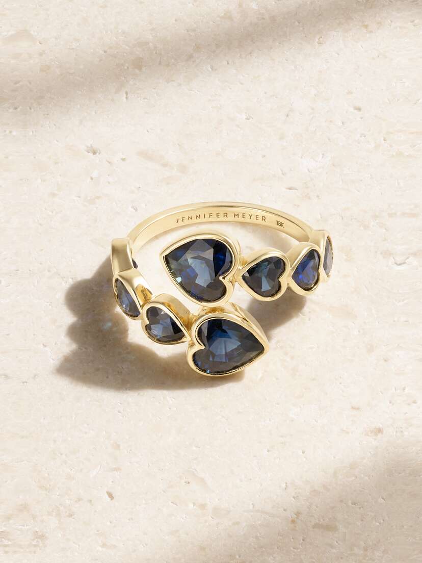 Jennifer Meyer Heart Wrap 18-karat Gold Sapphire Ring - 6 1/2
