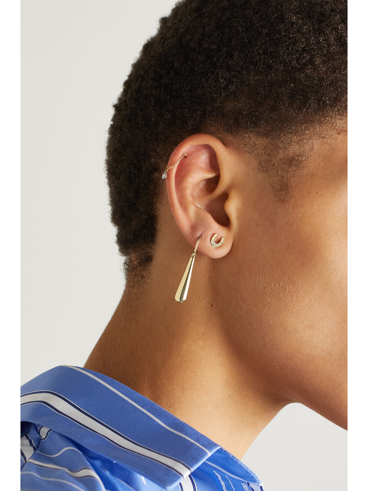 Jennifer Meyer Mini Horseshoe 18-karat Gold Diamond Earrings In Gold