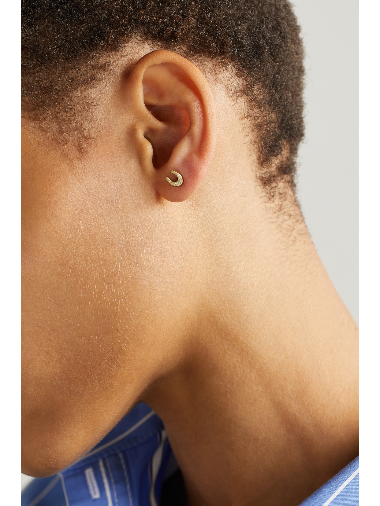 Jennifer Meyer Mini Horseshoe 18-karat Gold Diamond Earrings In Gold