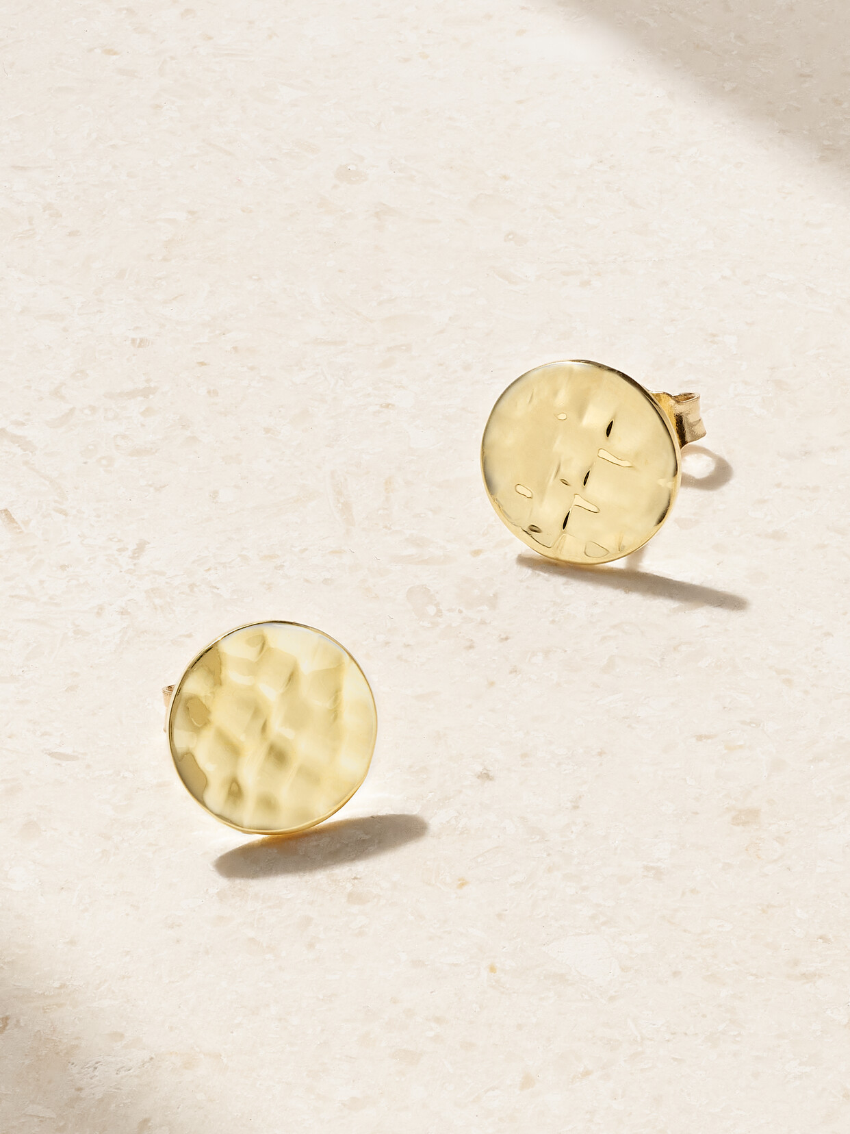 Jennifer Meyer Mini Hammered Discs 18-karat Gold Earrings