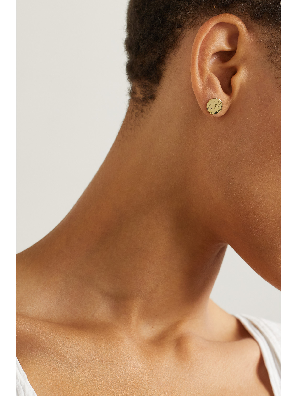 Jennifer Meyer Mini Hammered Discs 18-karat Gold Earrings In Gold