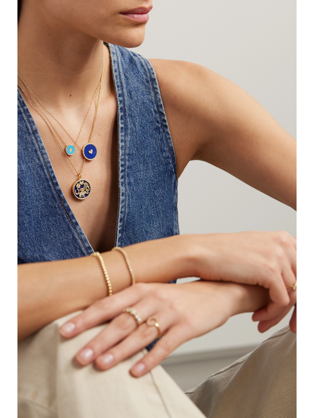 Jennifer Meyer 18-karat Gold, Lapis Lazuli And Diamond Necklace In Gold
