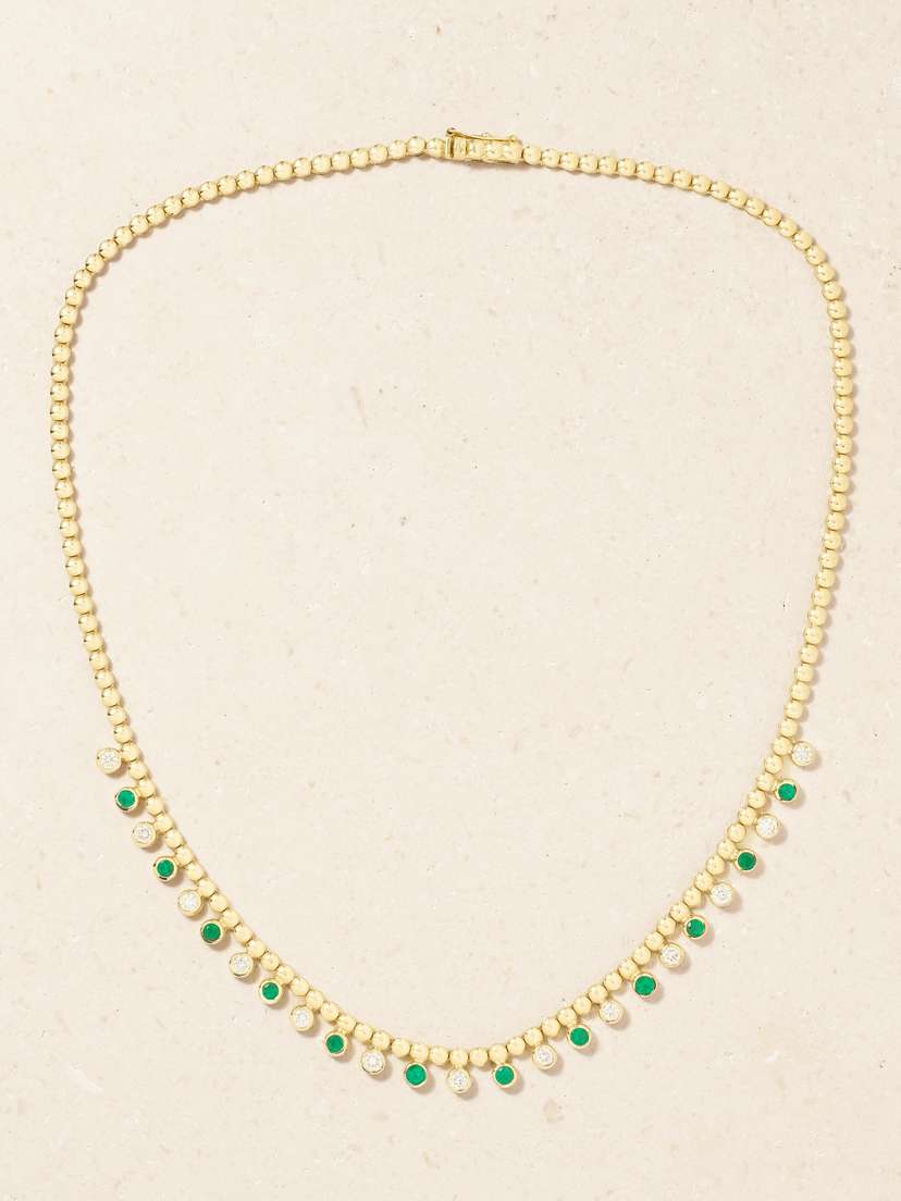 Jennifer Meyer 18-karat Gold, Emerald And Diamond Necklace