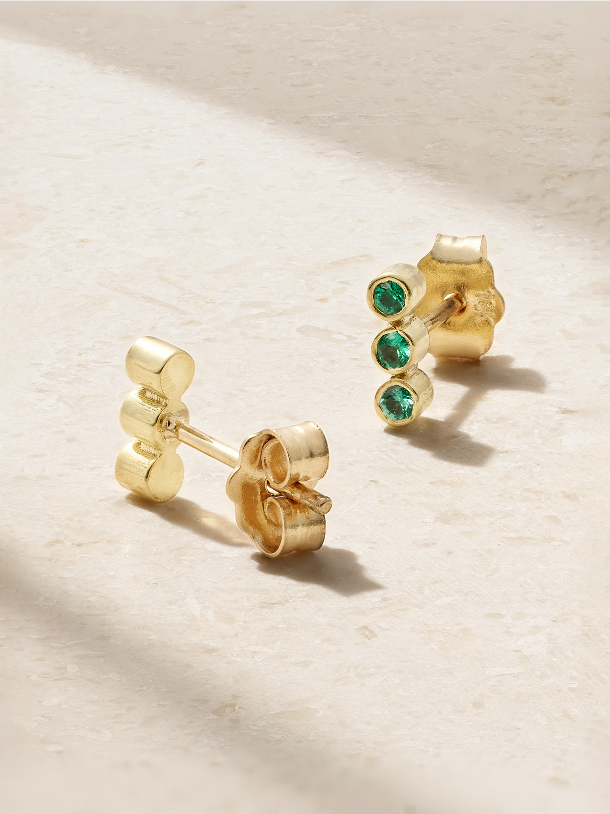 Shop Jennifer Meyer 18-karat Gold Emerald Earrings