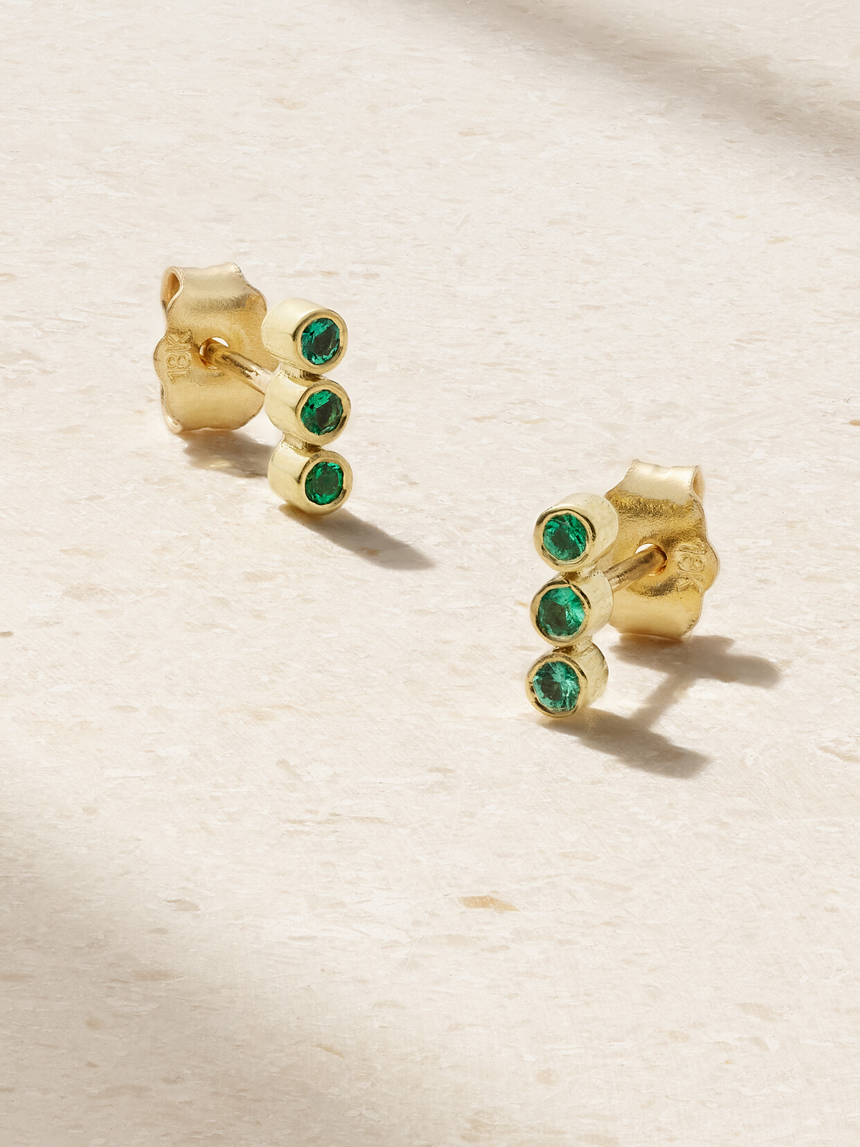 Jennifer Meyer 18-karat Gold Emerald Earrings