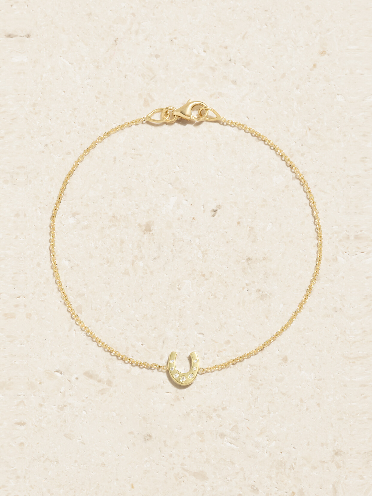 Jennifer Meyer Mini Horseshoe 18-karat Gold Diamond Bracelet