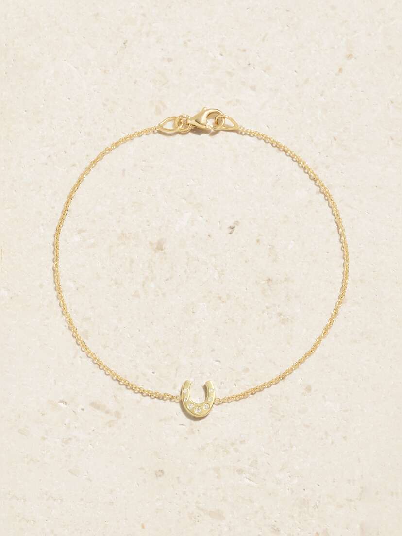Jennifer Meyer Mini Horseshoe 18-karat Gold Diamond Bracelet