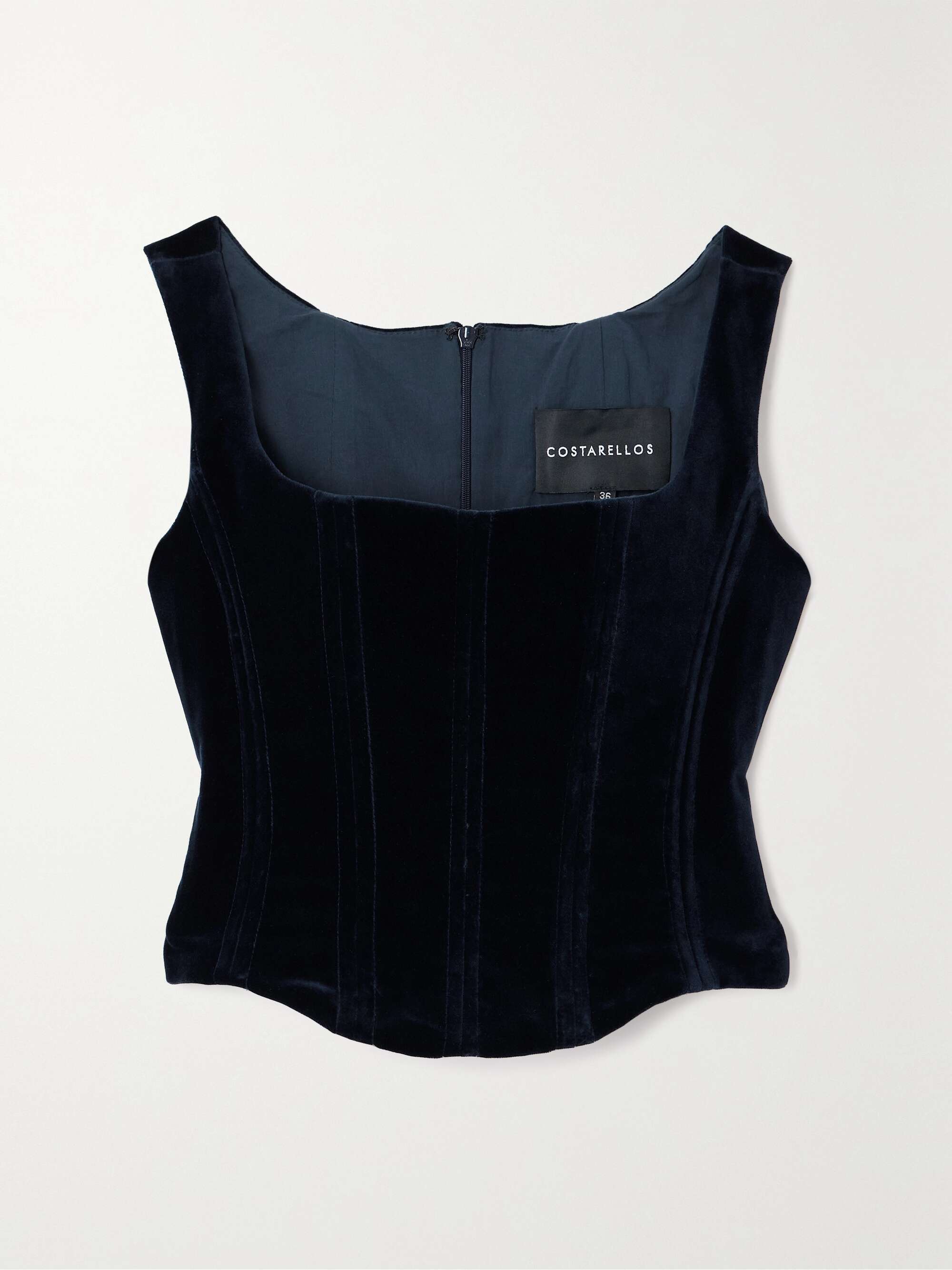 Black velvet bustier top shop