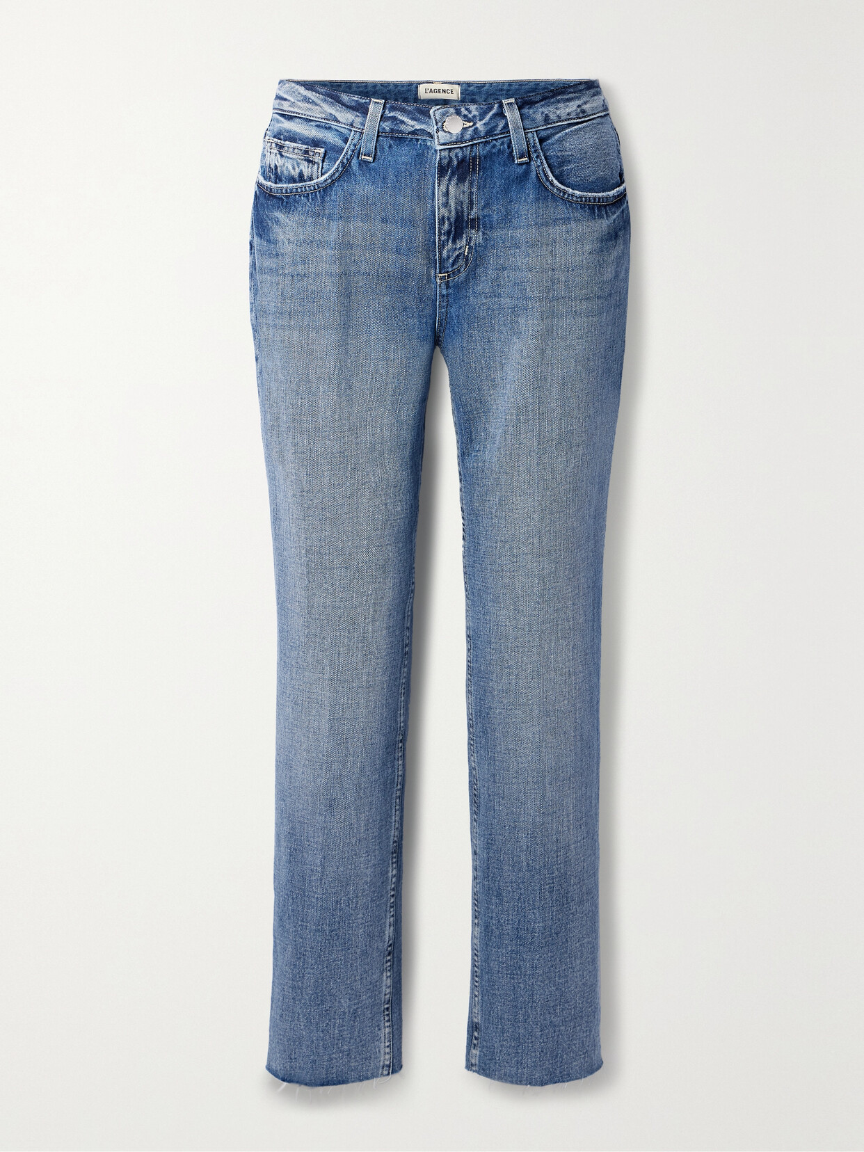 L Agence Milana Stovepipe Straight Leg Jeans In Blue
