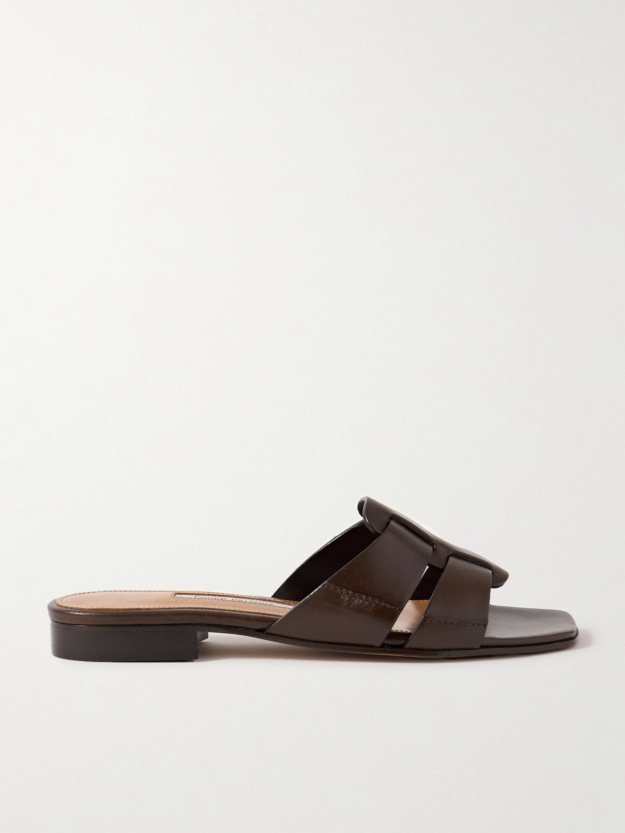 Emme Parsons Leo Leather Slides In Brown