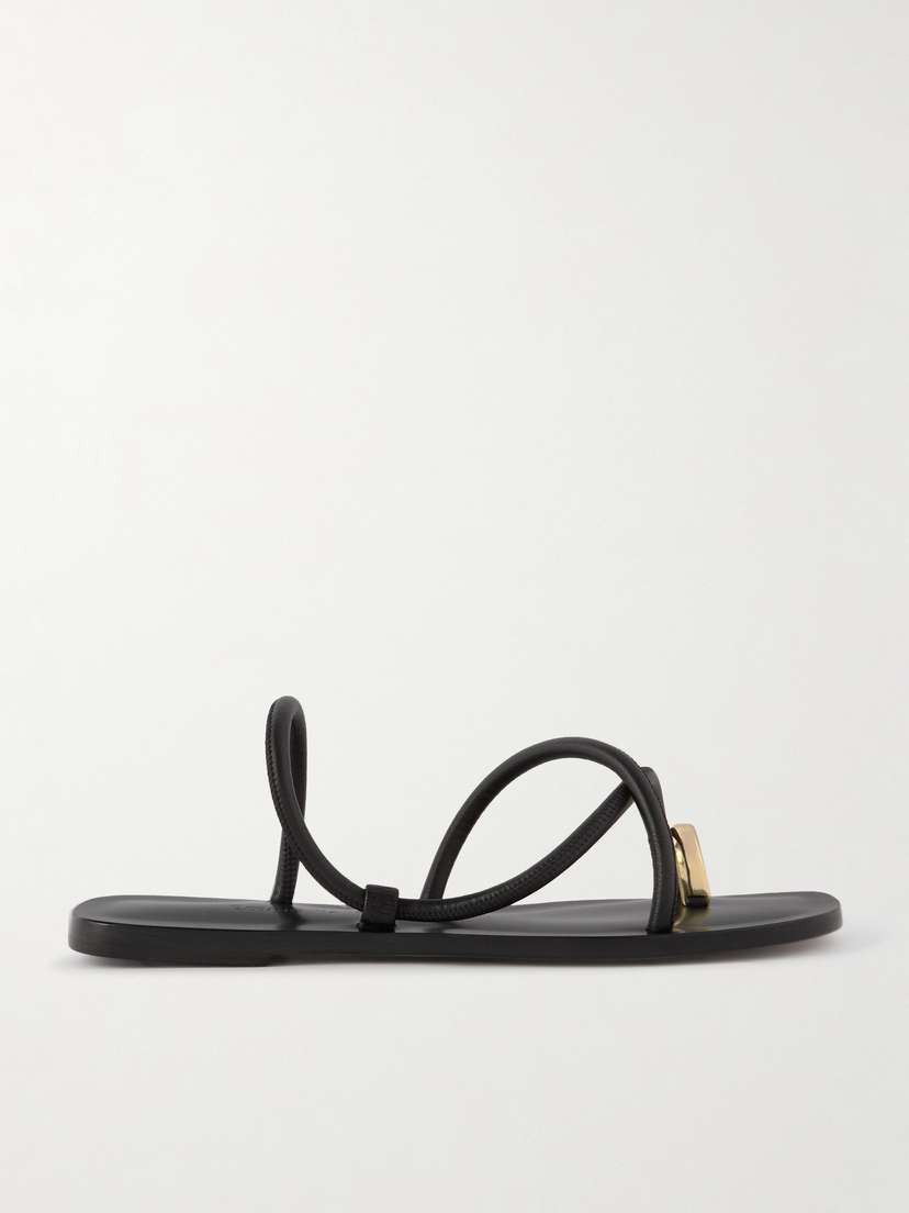 Emme Parsons Laurie Gold-tone And Leather Sandals