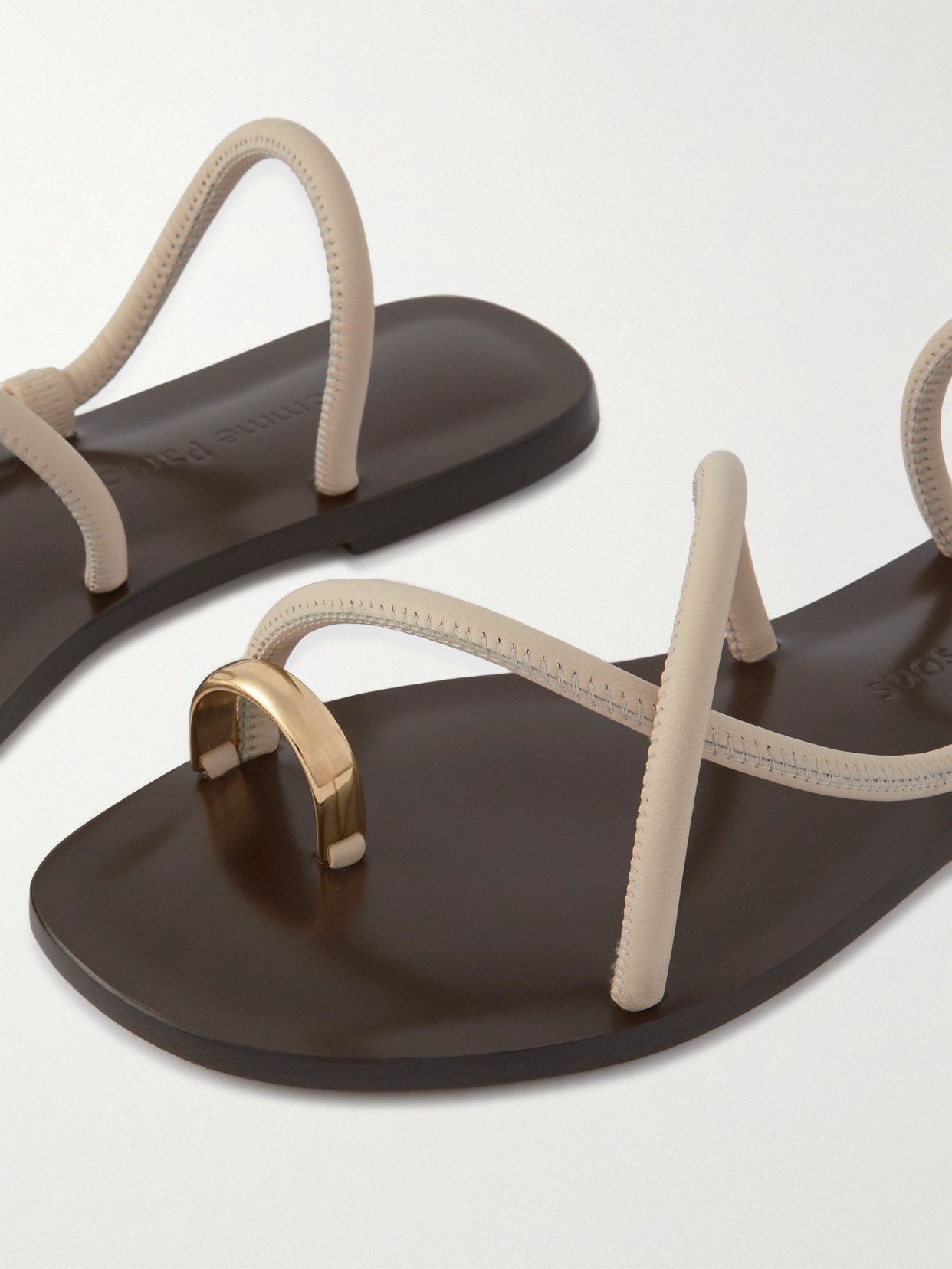 Emme Parsons Laurie Embellished Leather Sandals In Brown