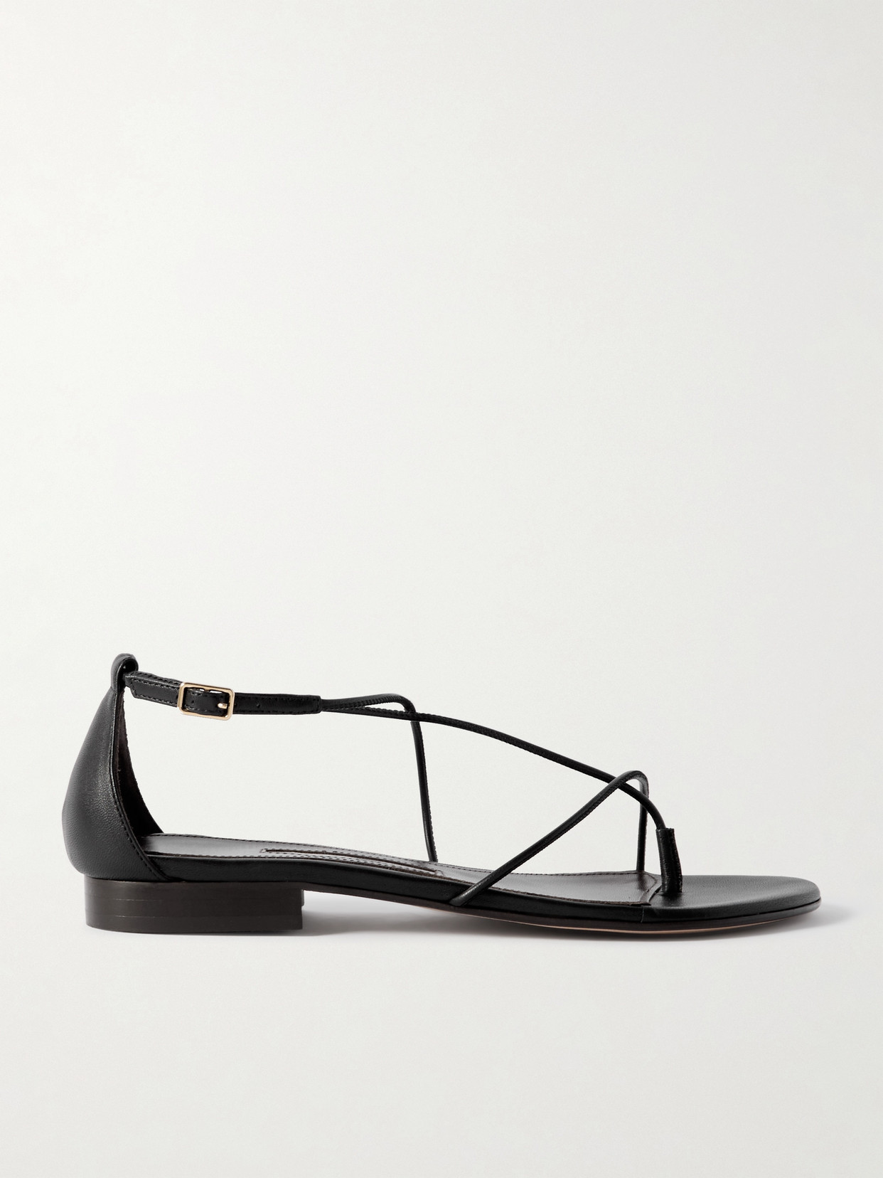 Emme Parsons String Leather Sandals In Black