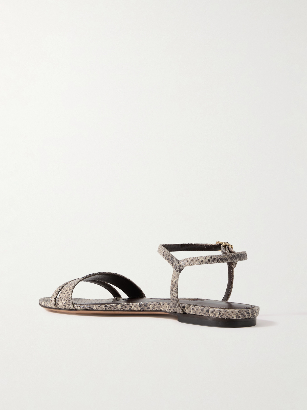 Shop Emme Parsons Simple Snake-effect Leather Sandals In Animal Print