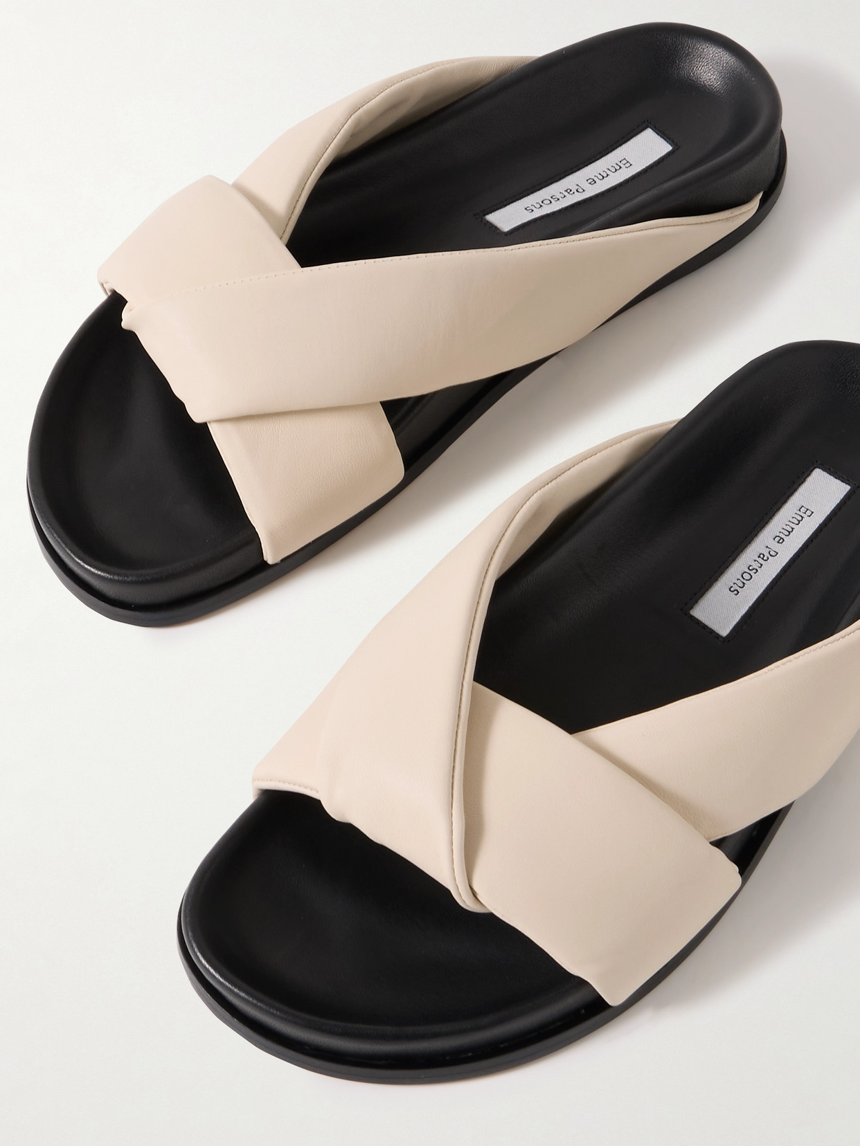 Shop Emme Parsons Leather Slides In Ivory