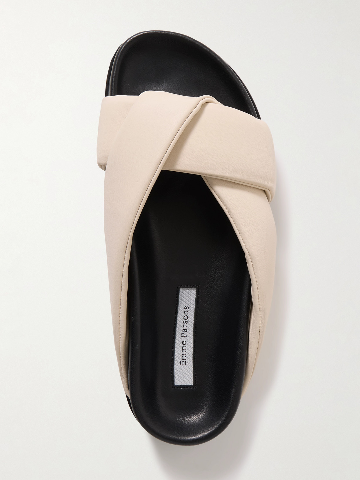 Shop Emme Parsons Leather Slides In Ivory