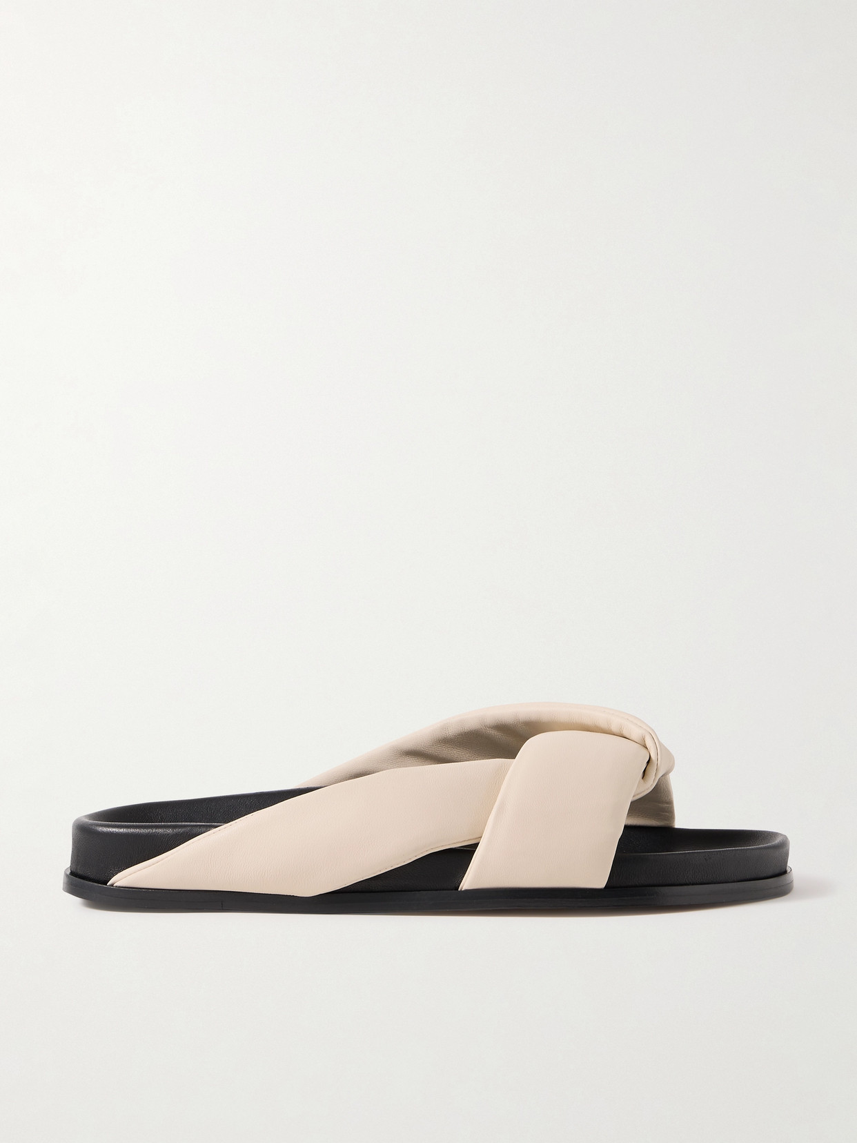 Emme Parsons Leather Slides In Ivory