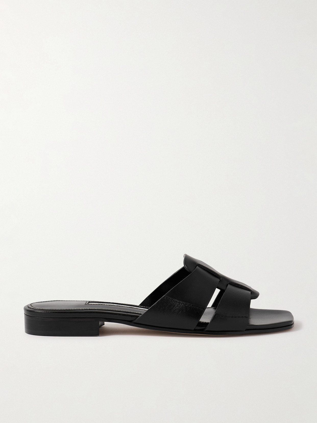 Emme Parsons Leo Leather Slides In Black