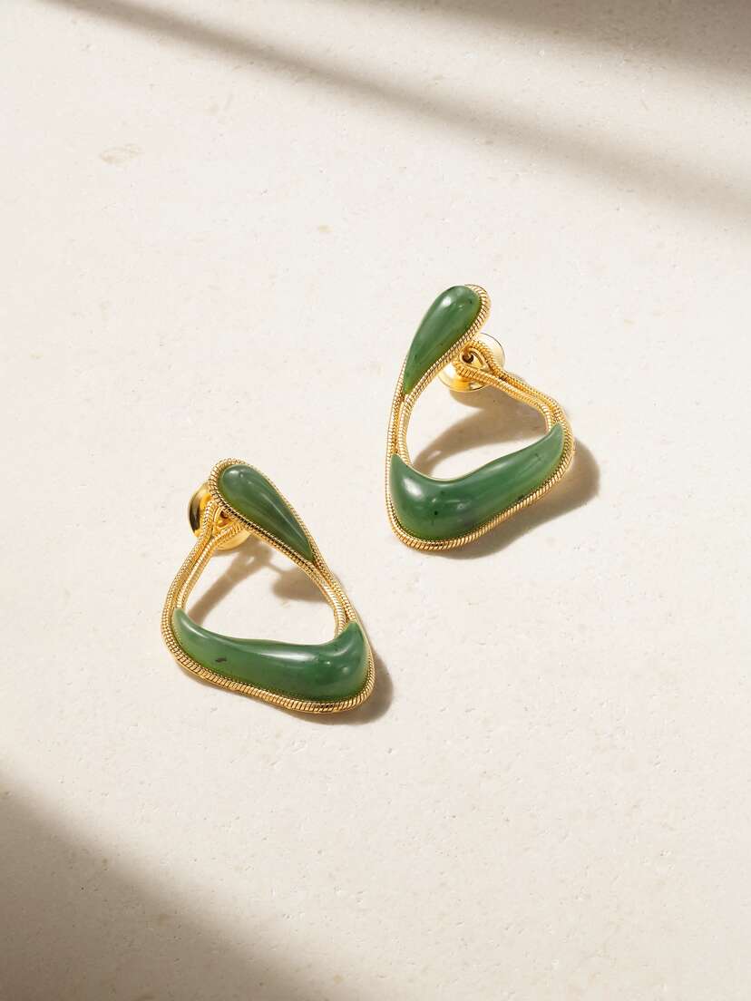 Fernando Jorge Stream 18-karat Gold Jade Earrings