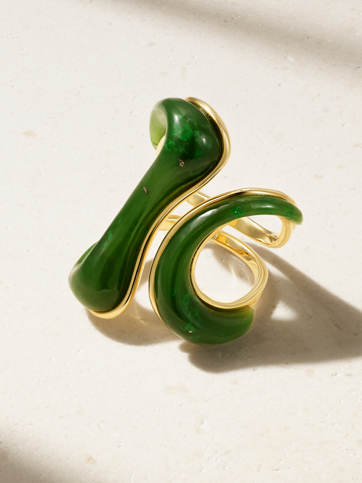 Fernando Jorge Stream 18-karat Gold Jade Ring In Green