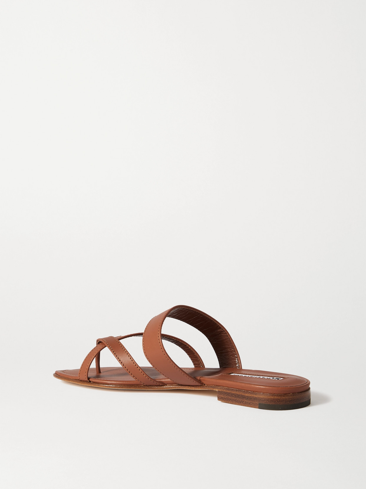 Shop Manolo Blahnik Susa Leather Sandals In Brown