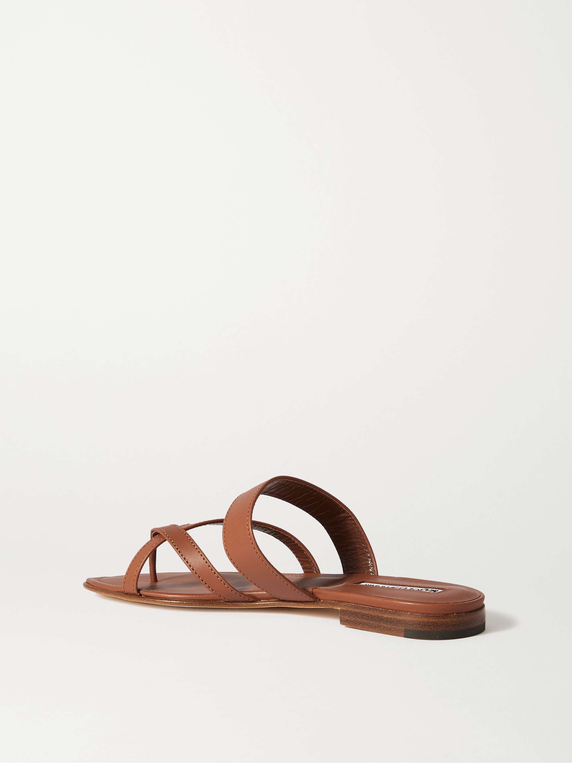 MANOLO BLAHNIK Susa leather sandals | NET-A-PORTER