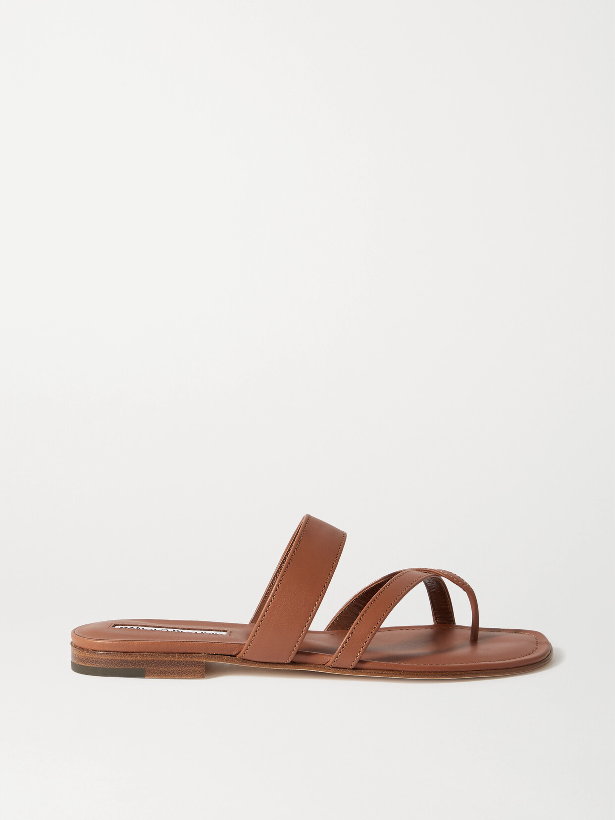 Shop Manolo Blahnik Susa Leather Sandals In Brown