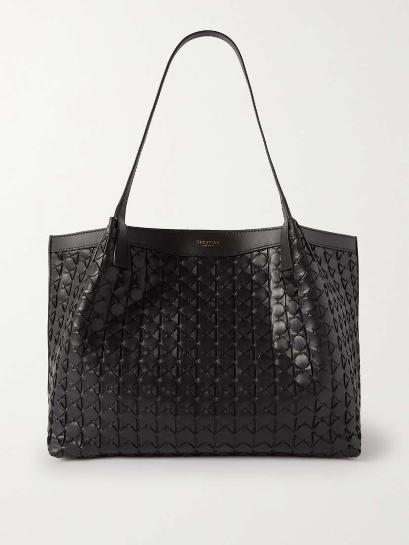 Serapian Secret Small Woven Leather Tote