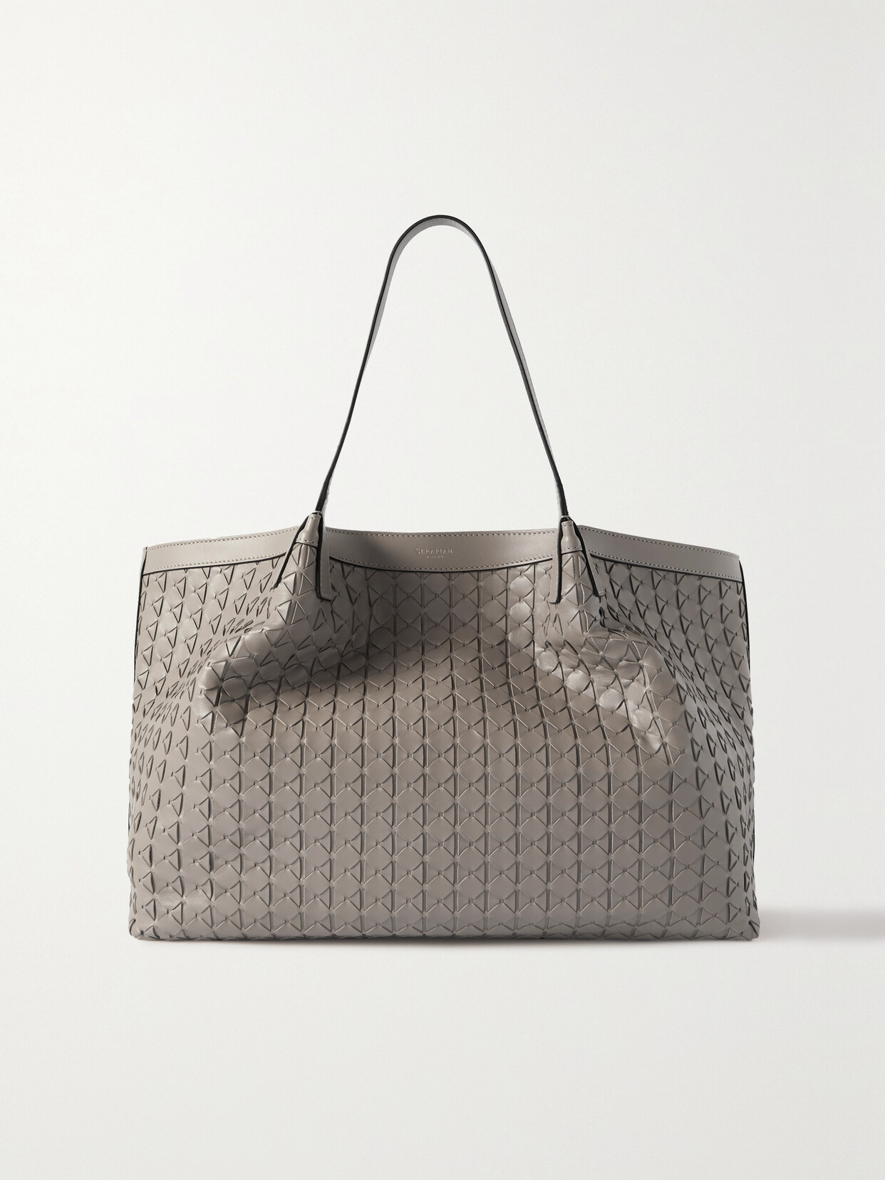 Serapian Secret Large Woven Leather Tote In Brown