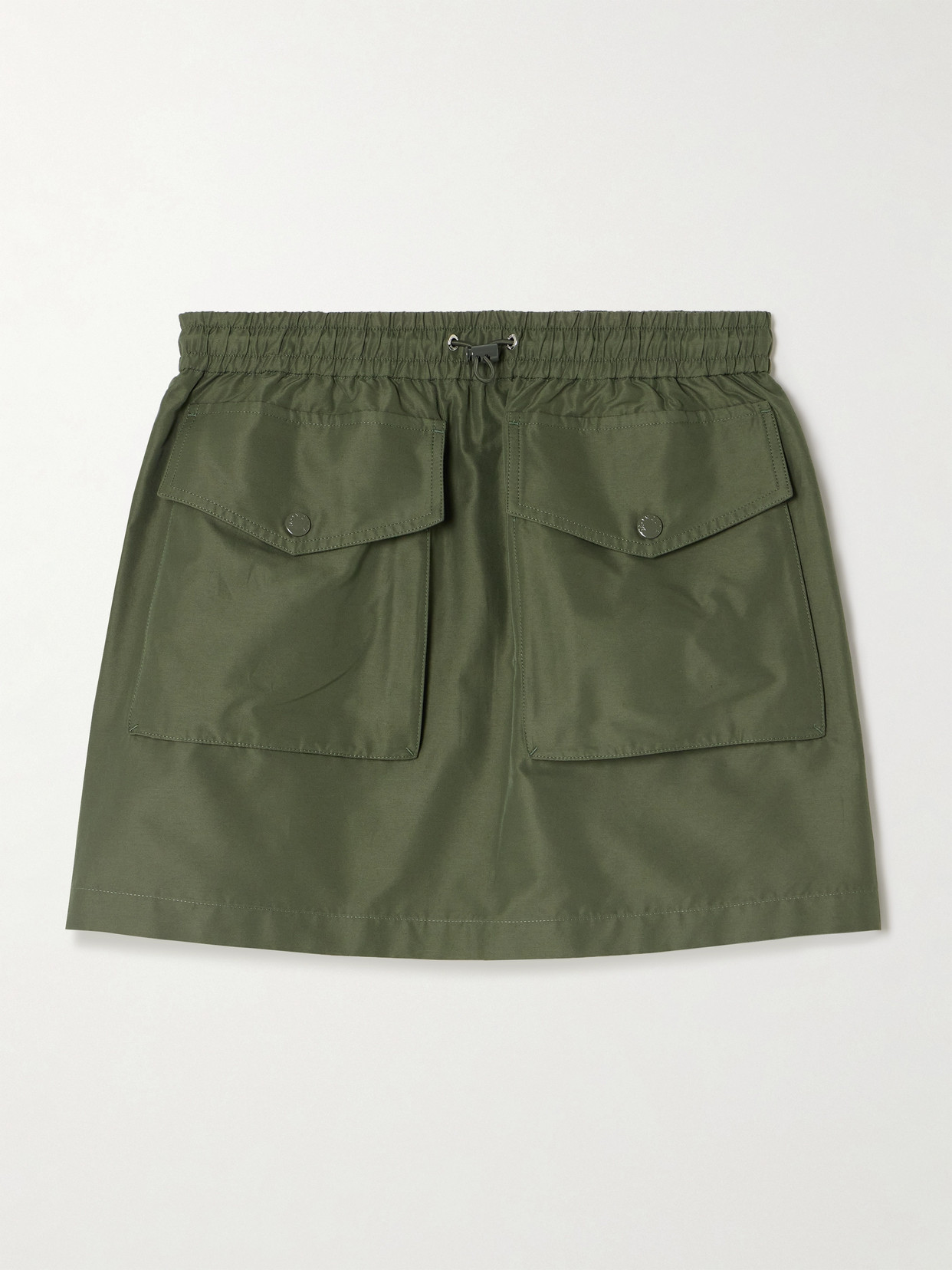 Shop Moncler Taffeta Cargo Mini Skirt In Green