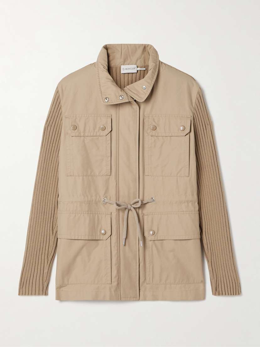 Moncler Appliquéd Ribbed Twill And Cotton-blend Jacket