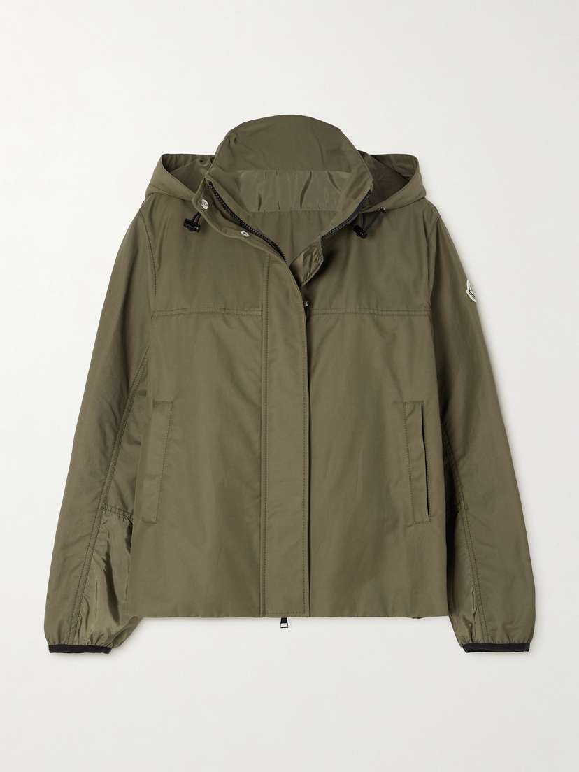 Moncler Graie Hooded Shell-paneled Cotton-blend Jacket