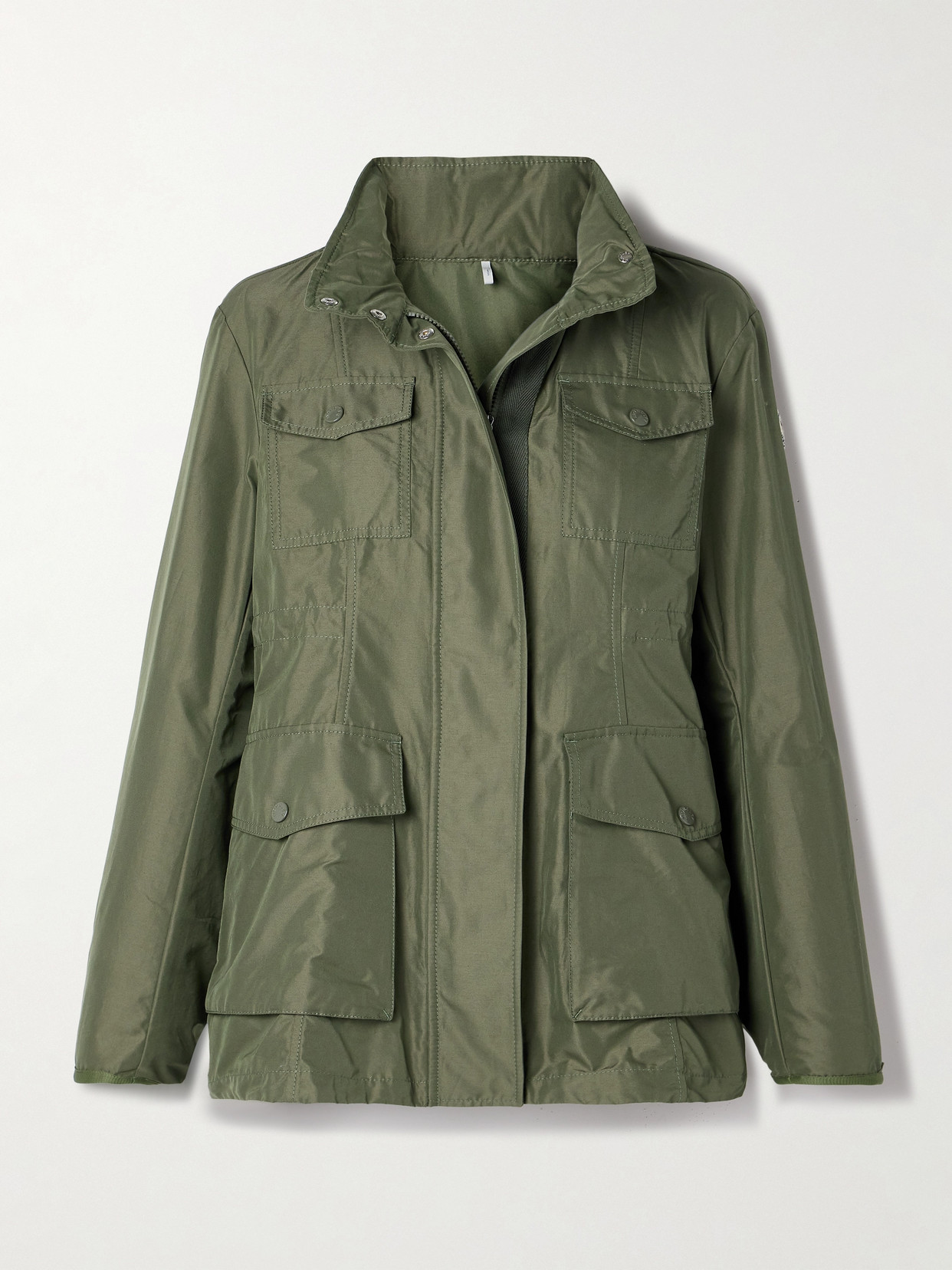 Moncler Ilo Hooded Cotton-blend Taffeta Jacket In Green