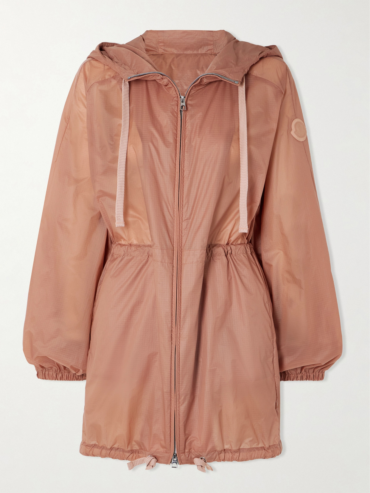 Moncler Airelle Ripstop Hooded Jacket In Brown