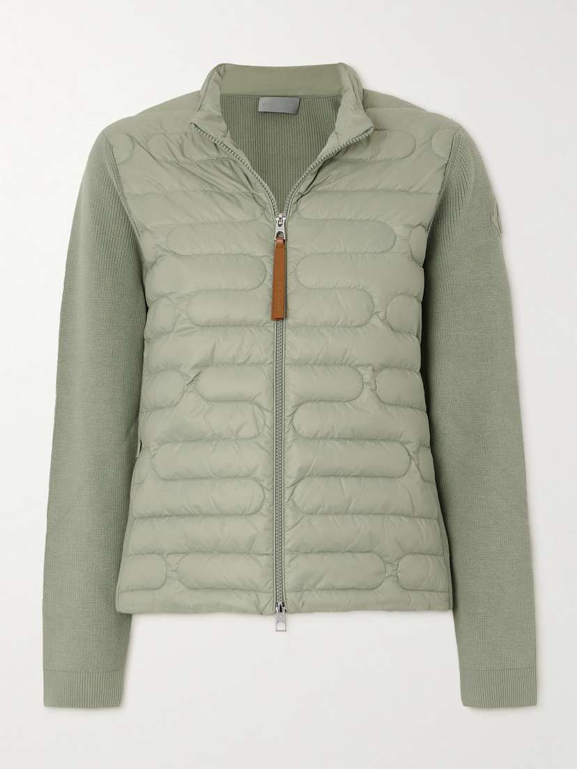 Moncler Quilted Shell And Ribbed Cotton Down Jacket - xx small