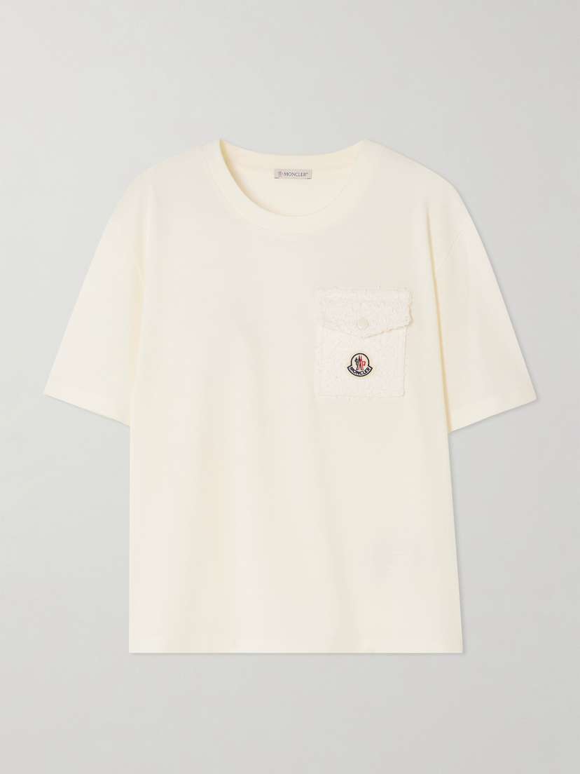 Moncler Embroidered Cotton-jersey T-shirt