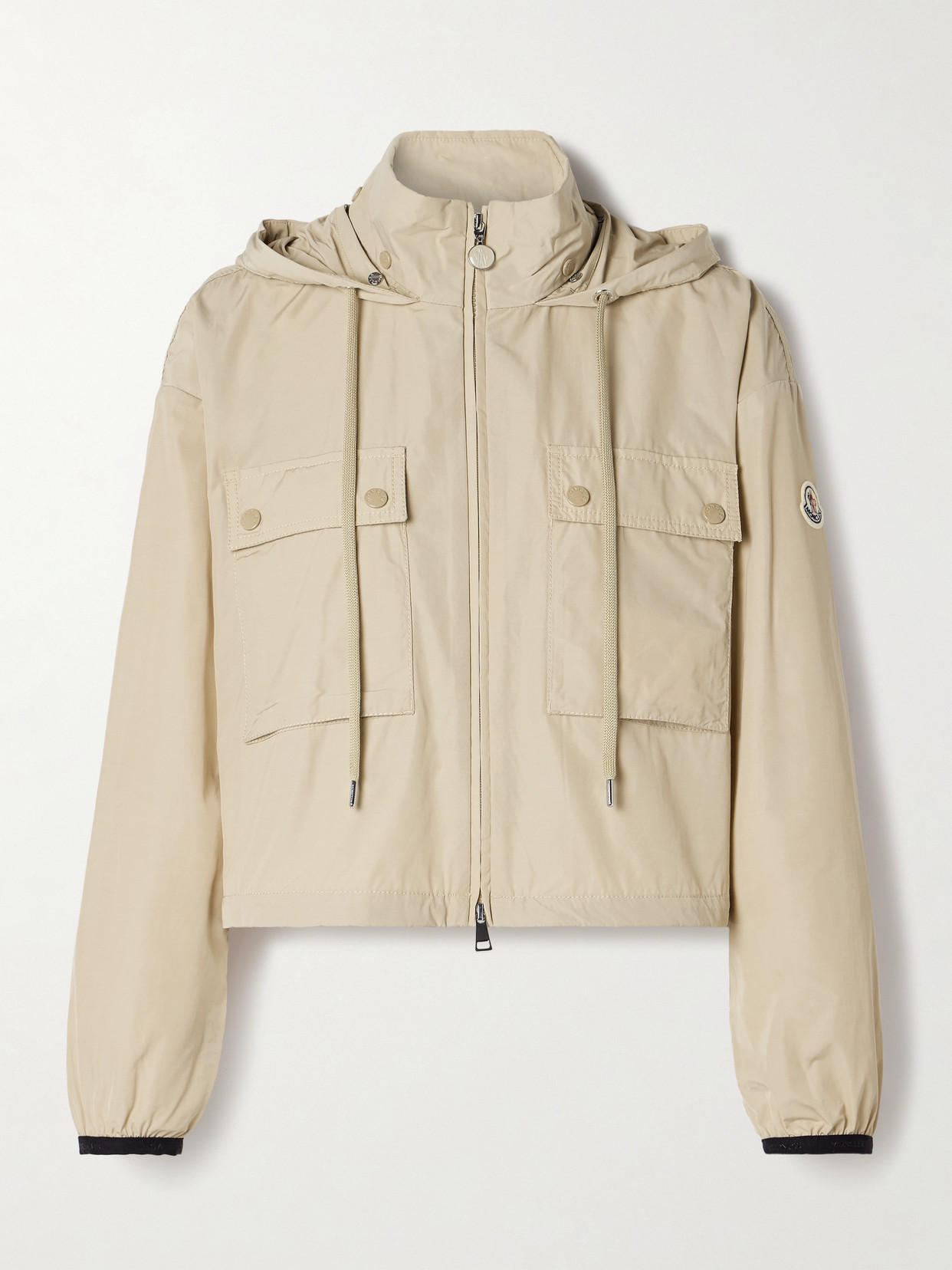 Shop Moncler Leda Coated-poplin Jacket In Neutrals