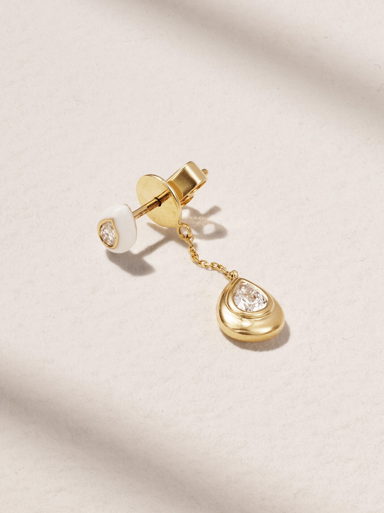 Robinson Pelham - Spock + Wishback 14-karat Gold, Diamond And Enamel Single Earring - One size
