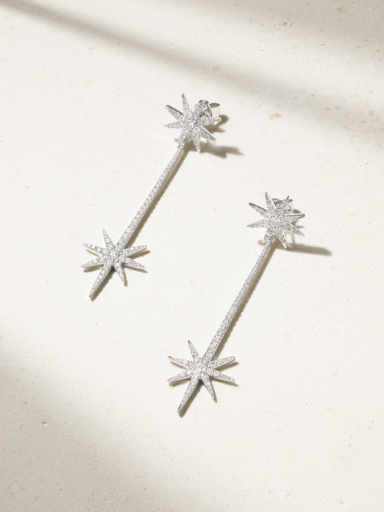 Robinson Pelham - Tsar Star 14-karat White Gold Diamond Earrings - One size