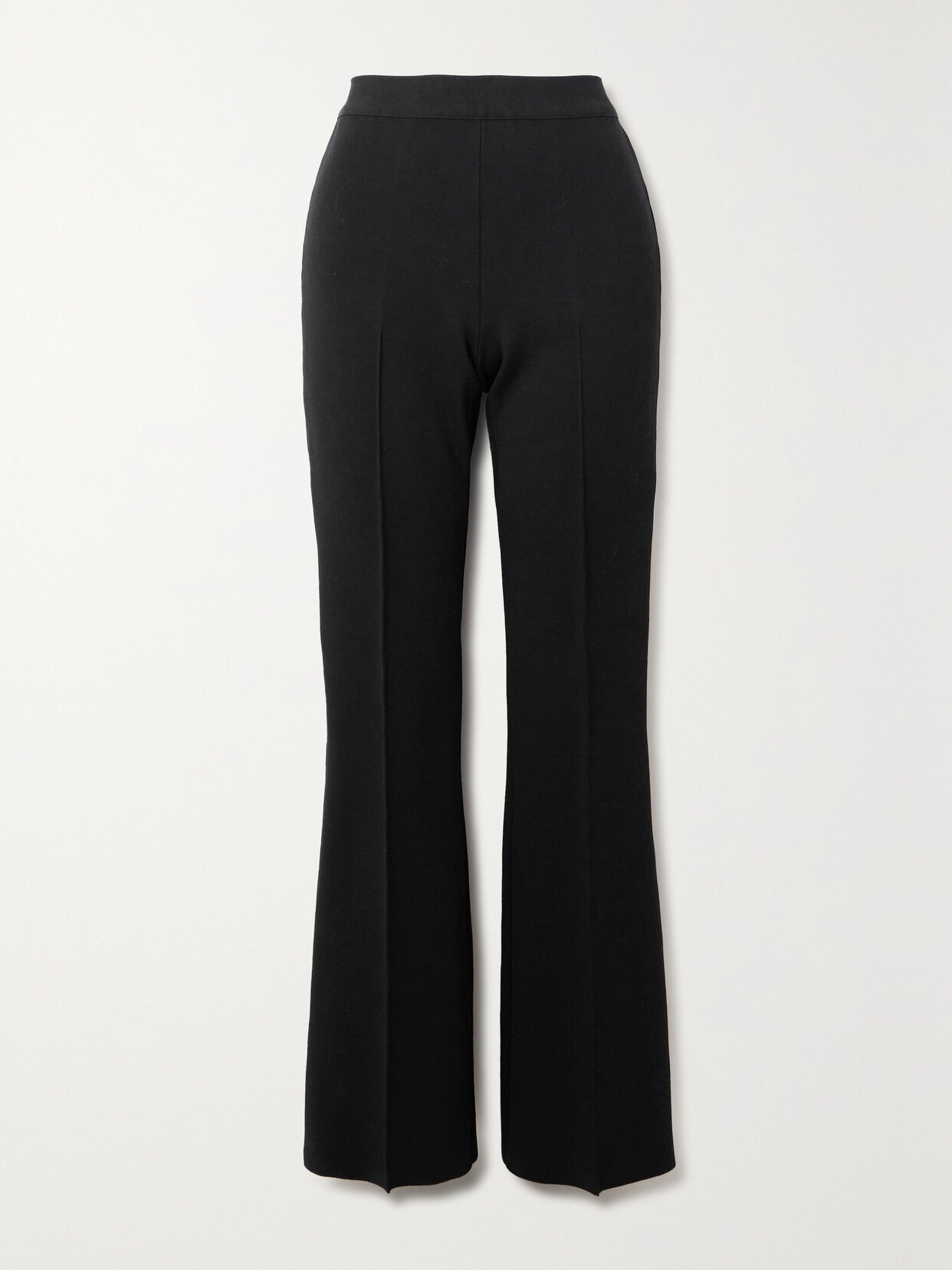 Shop High Sport Long Kick Stretch-cotton Flared Pants In Black