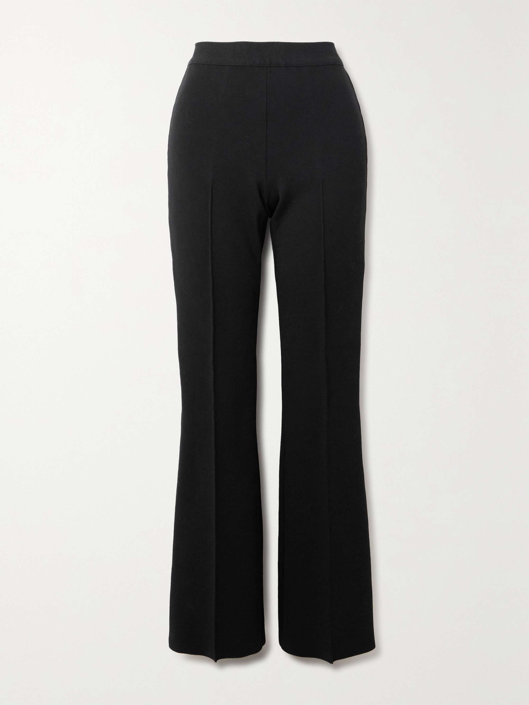  Other Stories slit front jersey kick flare pants in black