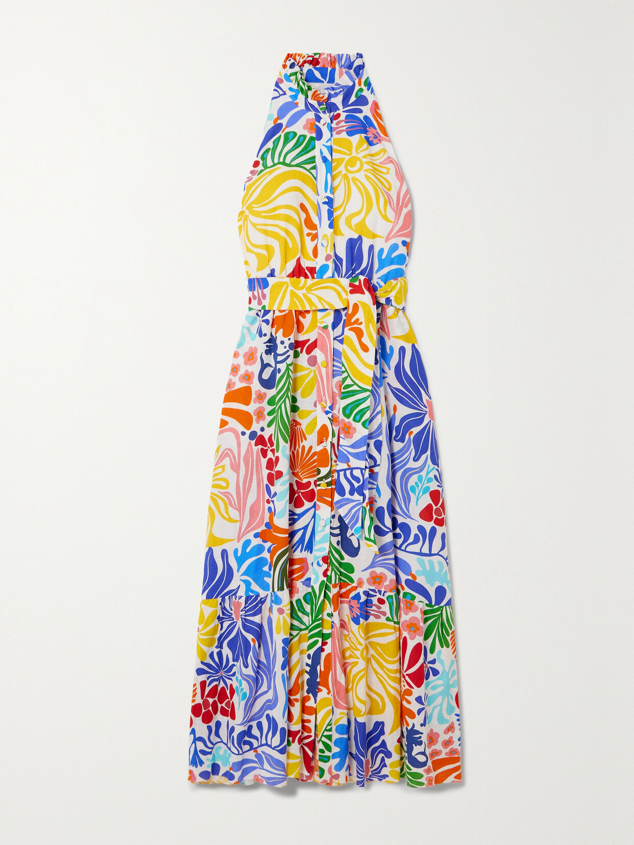 Borgo de Nor - Biba Belted Floral-print Cotton Maxi Dress - Multi