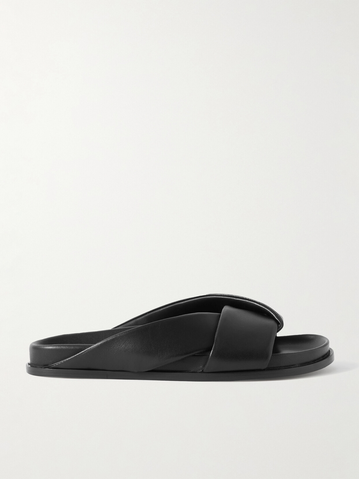 Emme Parsons Leather Slides In Black